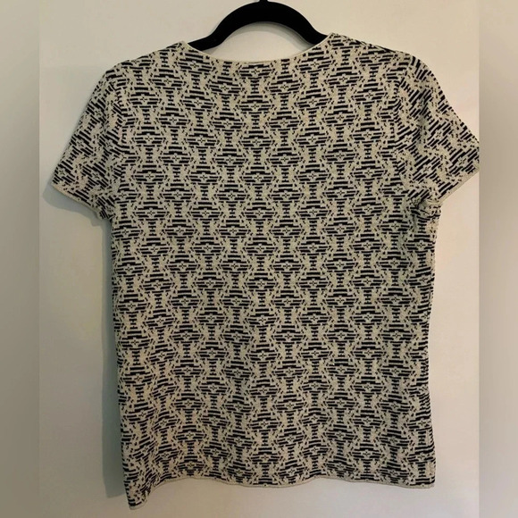 Jones New York Collection Womens Short Sleeve Black White Silver Geometric Small - Picture 3 of 6